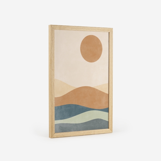 Poster de paisagem com montanhas e um sol 4